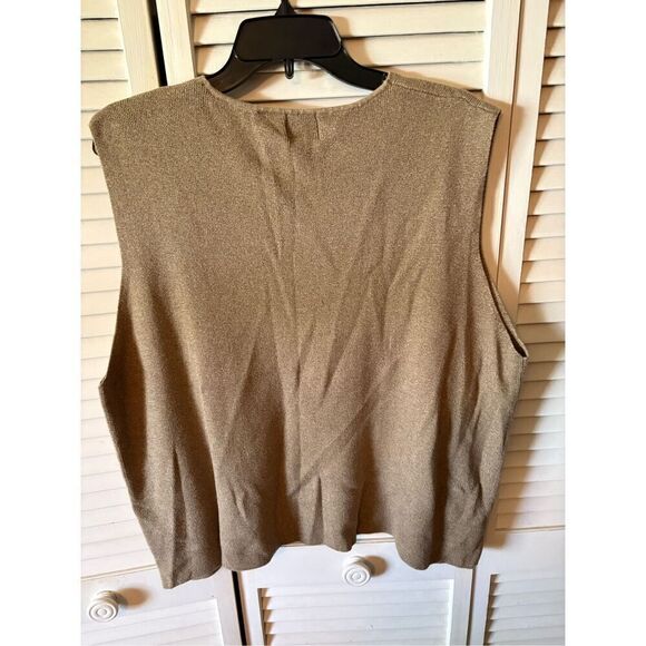 Sweater, CRB Khaki Mens Sweater Vest, size Large, medium brown - Picture 2 of 4
